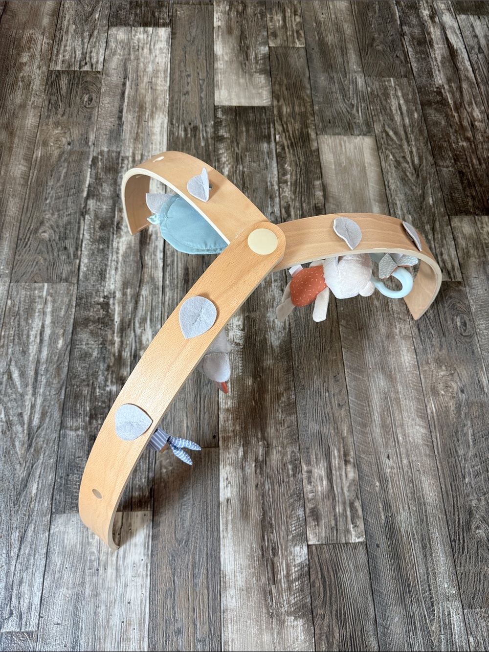 🌟Wooden Baby Play 🌟Gym Arch with Blue and Natural Accents